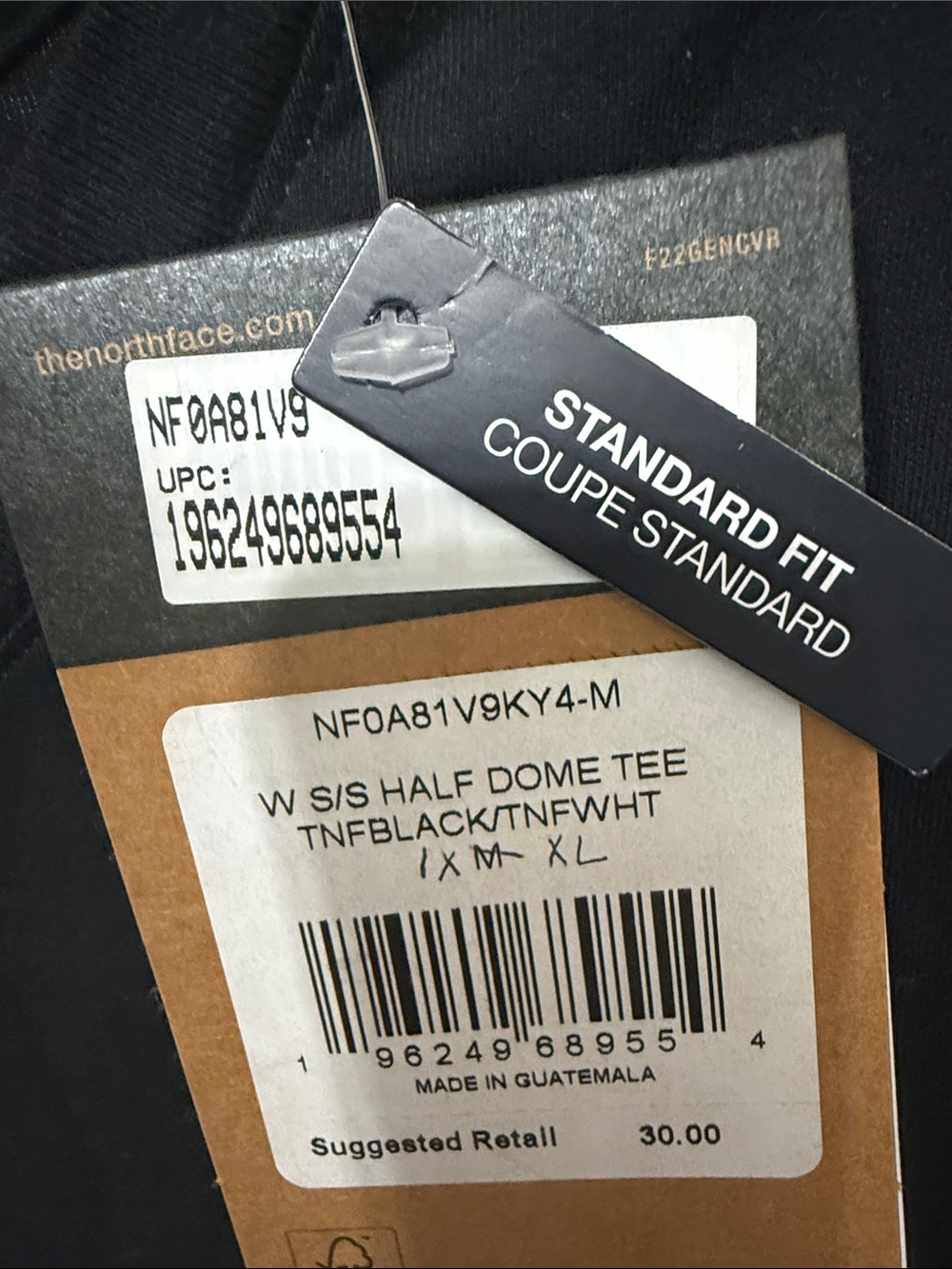The North Face Black Tee with White Logo - ladies Short Sleeve.. size XL .. tag - Picture 4 of 5